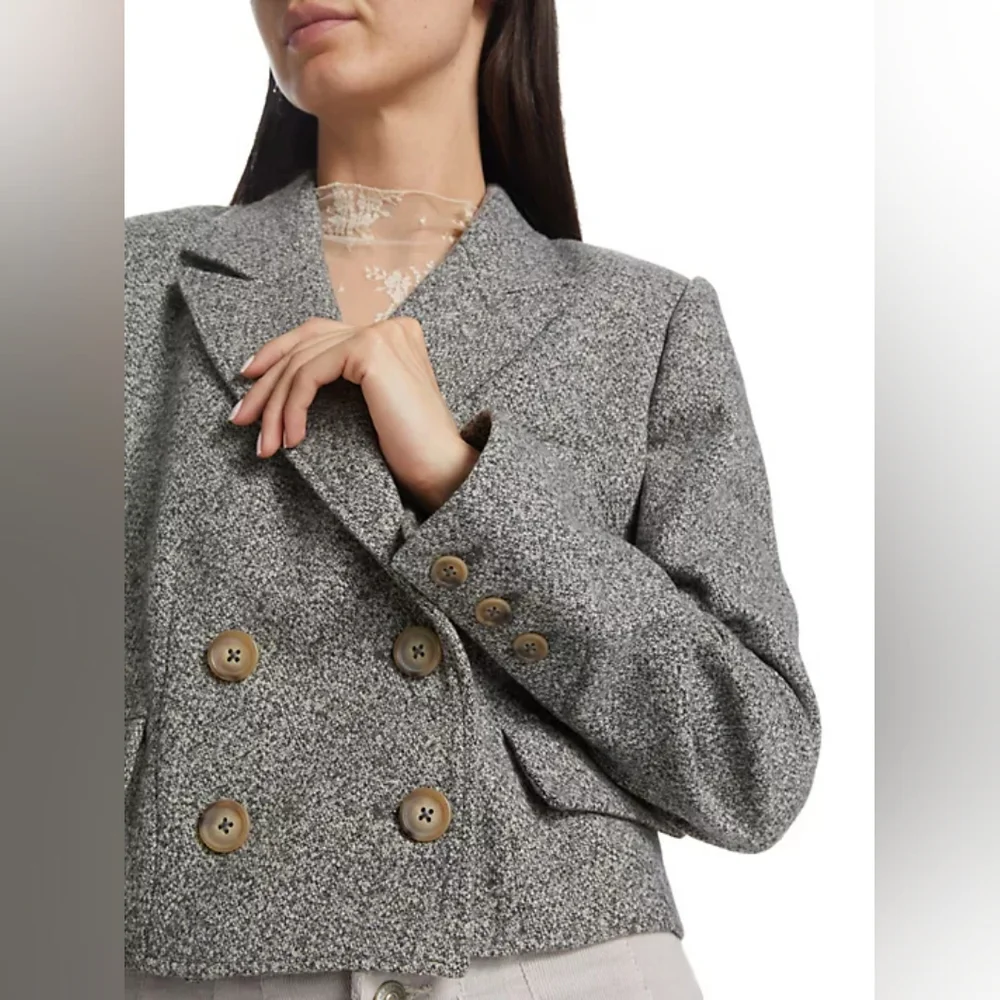 8. NWT FREE PEOPLE HERITAGE CROPPED BLAZER - Picture 6 of 7